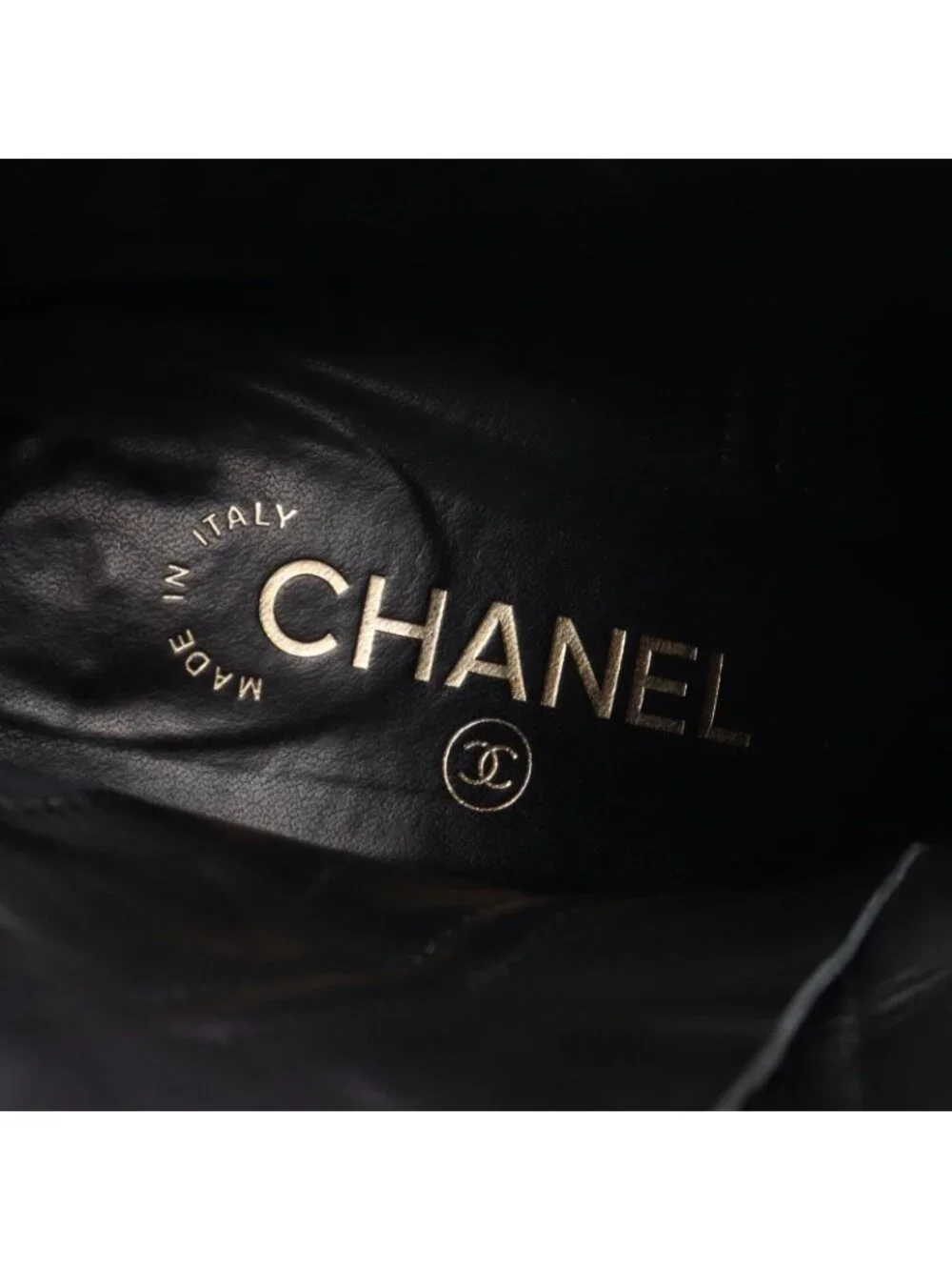 Chanel Boots Quilted Chain Long Leather Patent Shoes